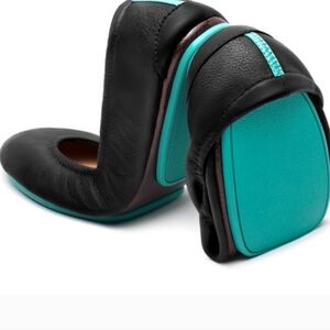 Tieks Classic Matte Black Leather Flats Size 11